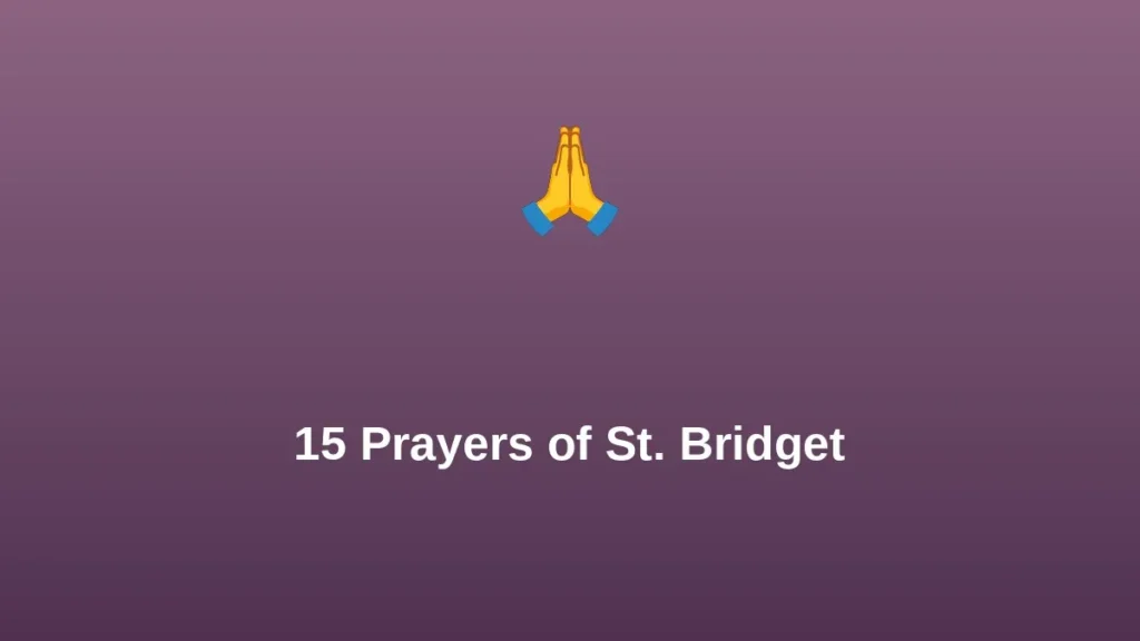 Prayers of St. Bridget