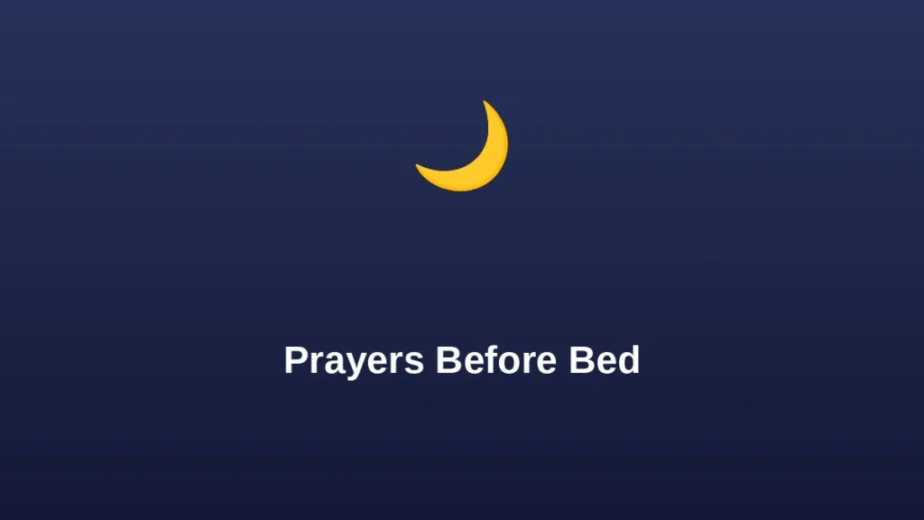 Prayers before bed