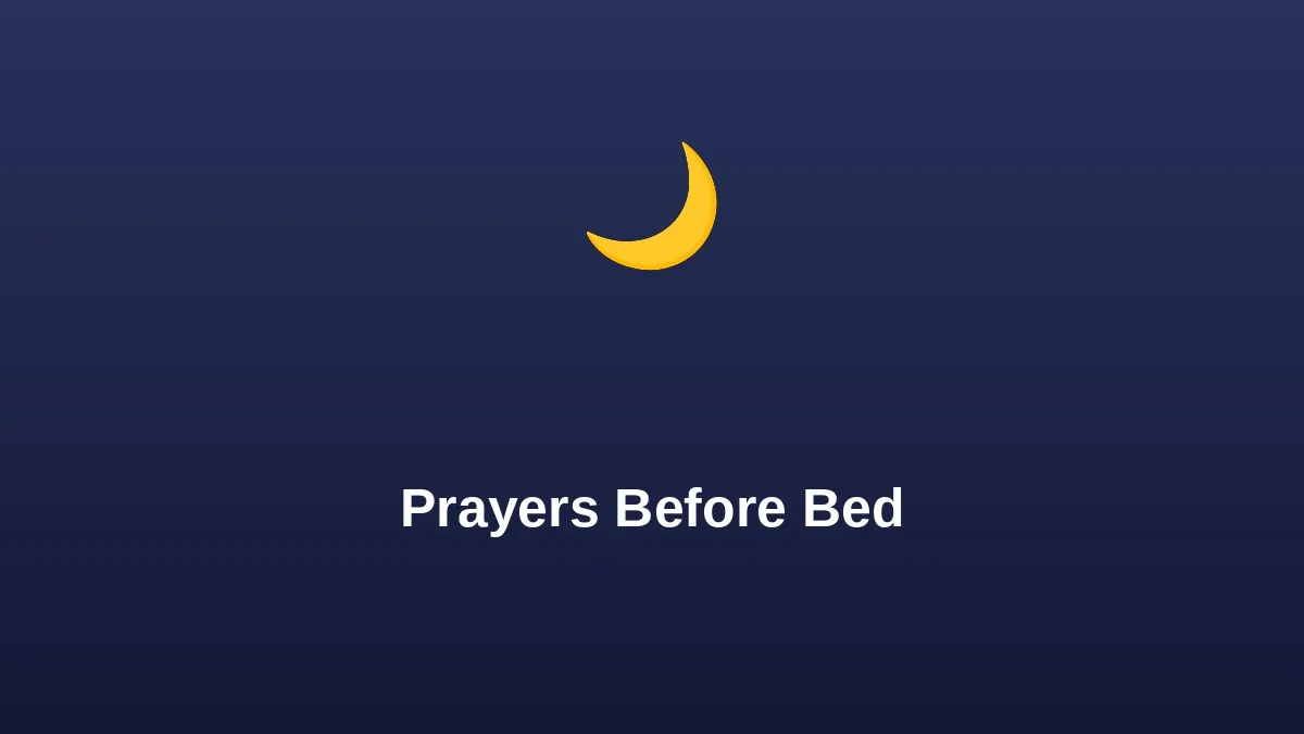 Prayers before bed