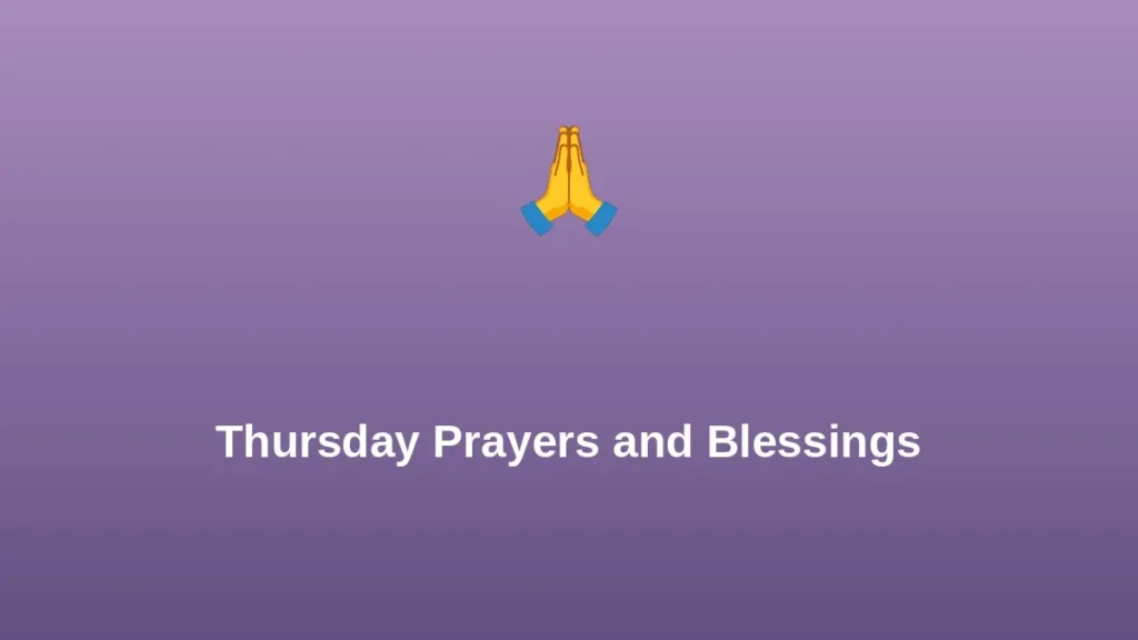 Thursday Morning Prayers and Blessings