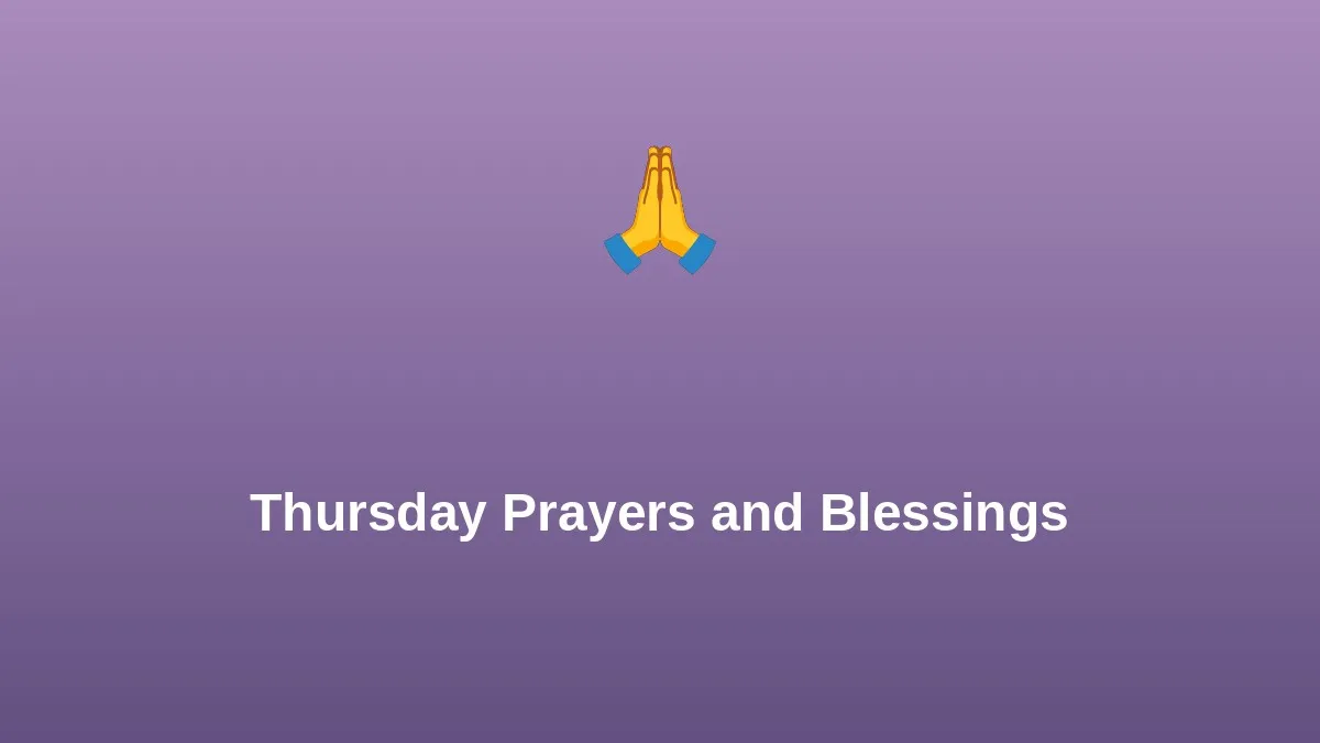 Thursday Morning Prayers and Blessings