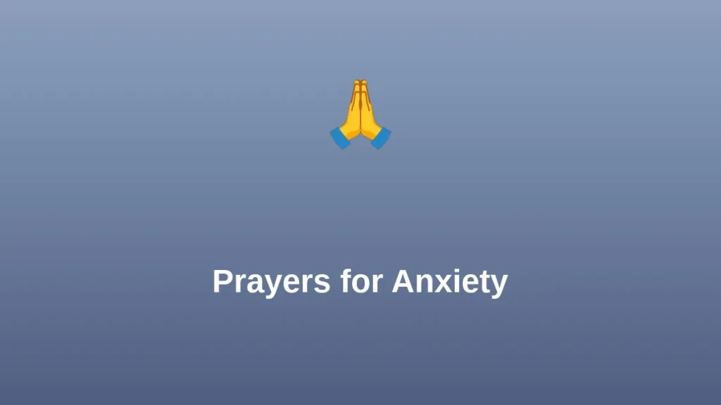 Prayers for Anxiety