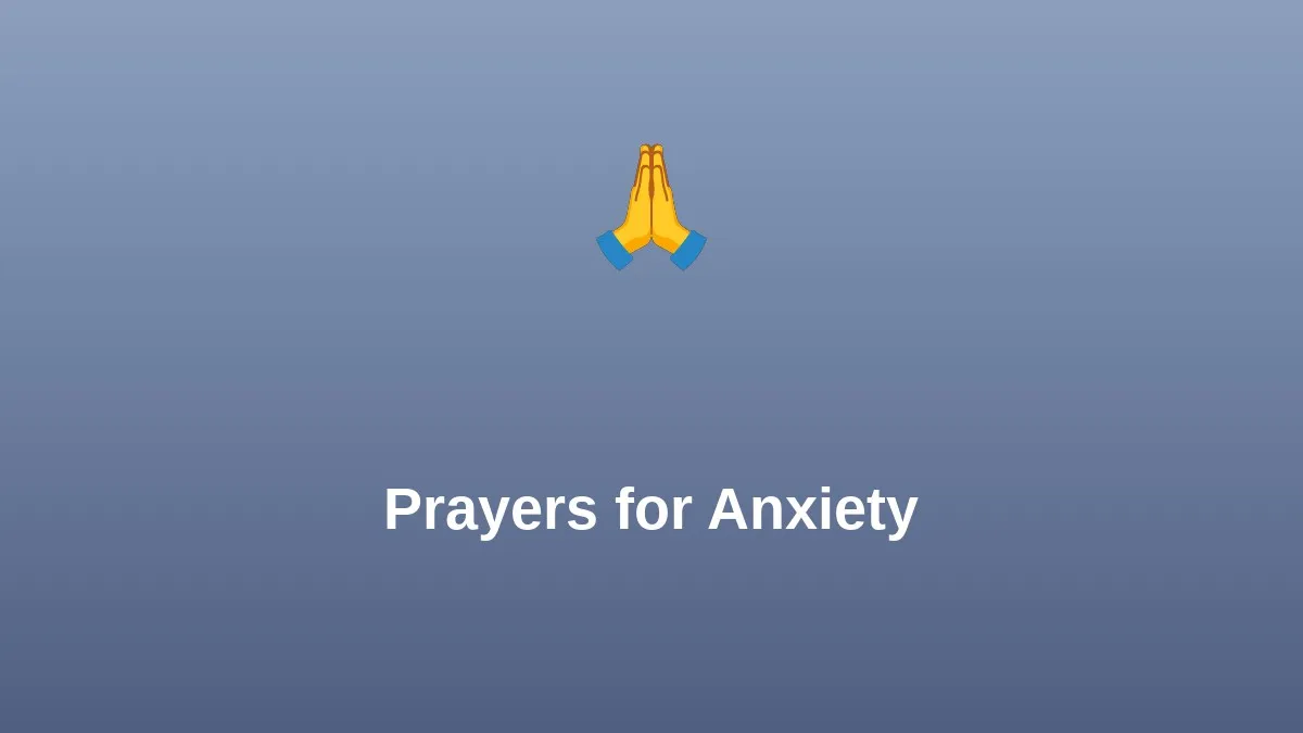 Prayers for Anxiety