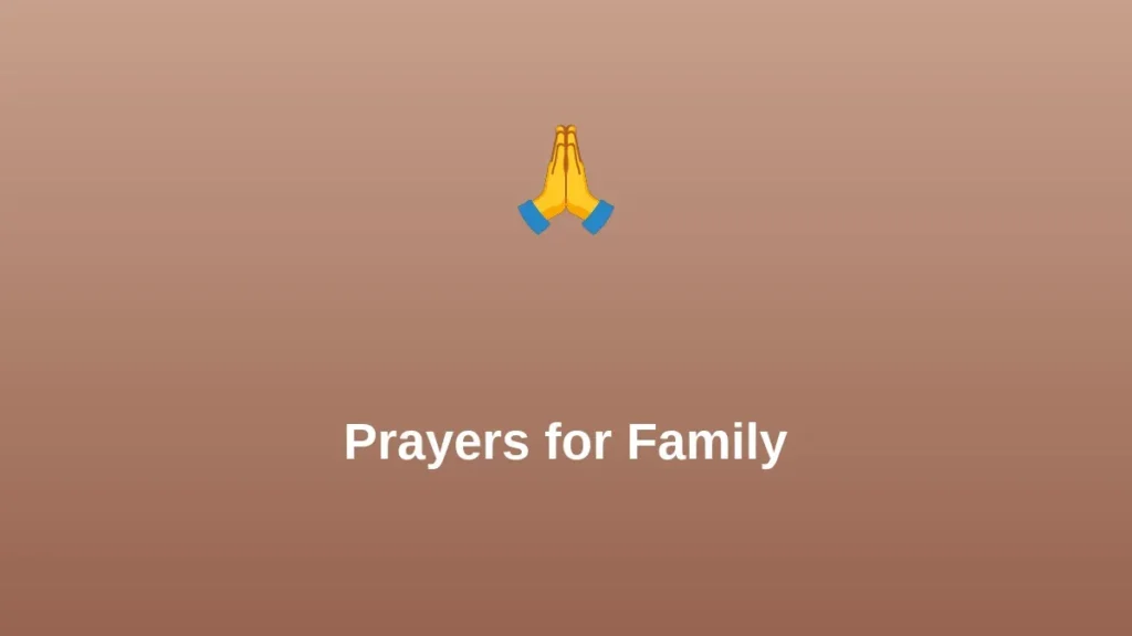 Prayers for Family Unity