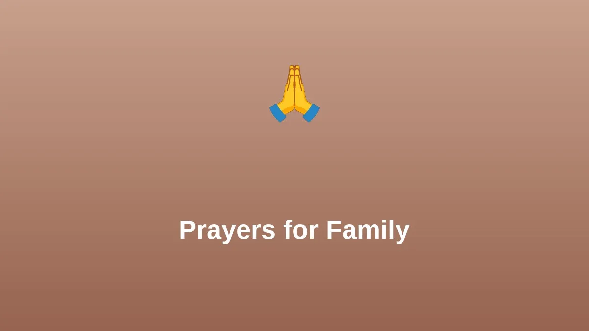 Prayers for Family Unity