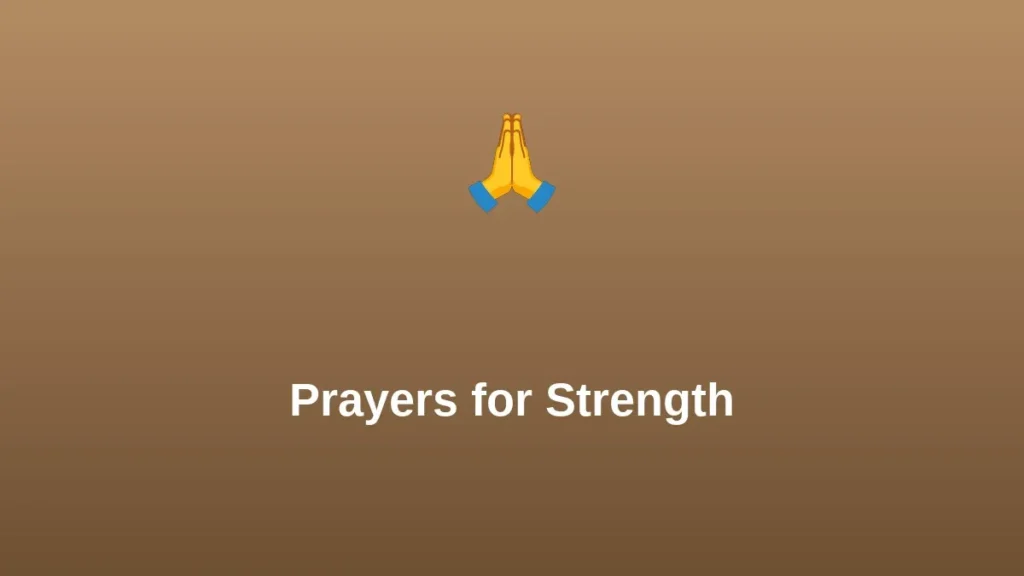 Prayers for Strength