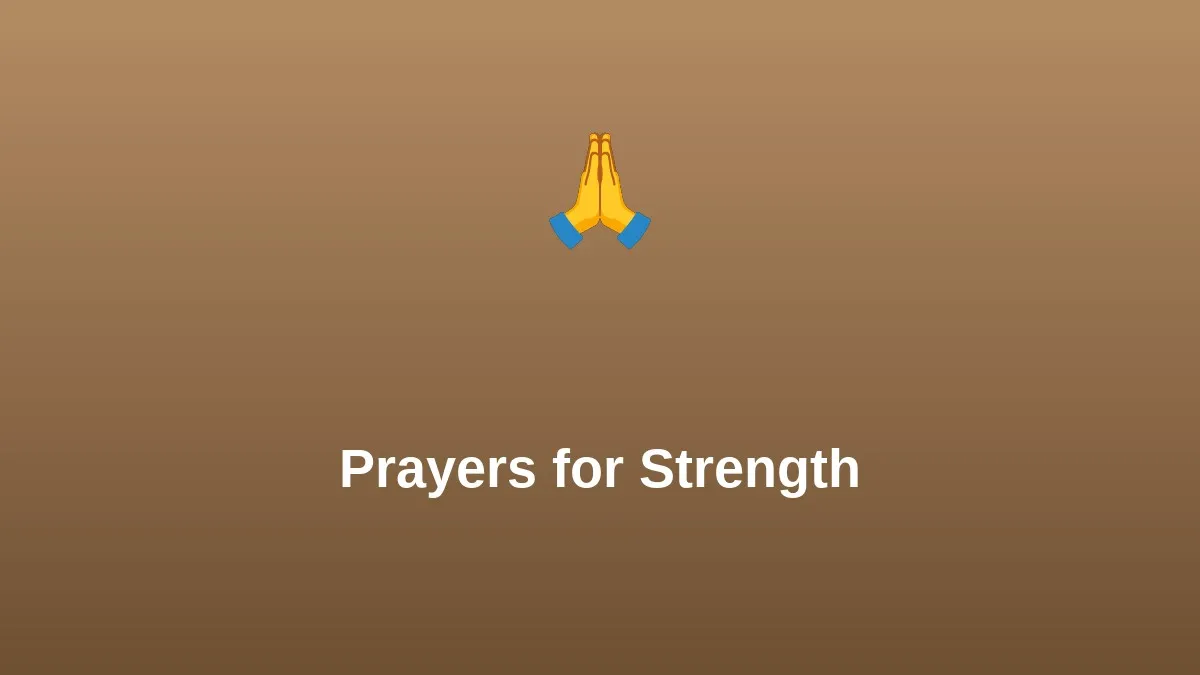 Prayers for Strength